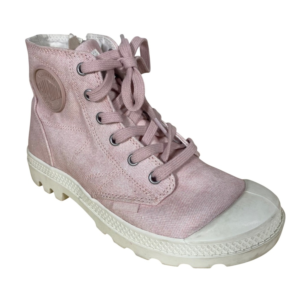 Palladium Pampa Hi Zip Pink Canvas High Top Boots Womens 6